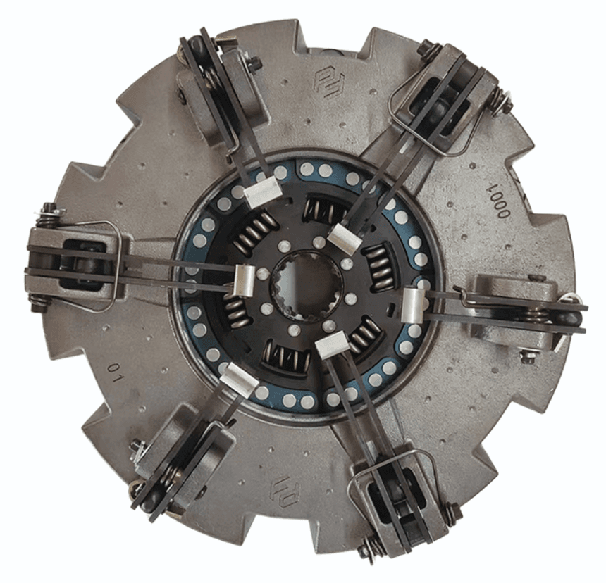 Dual-action agricultural machinery clutch 12‘’